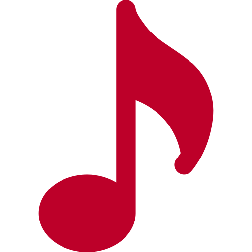 Note de musique écarlate